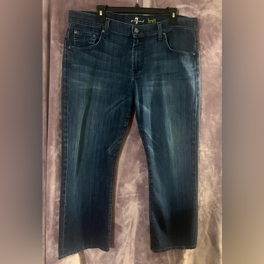 7 For All Mankind Brett Dark Blue Men's Jeans Size 38x38